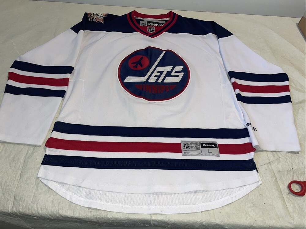 Reebok Heritage Classic Winnipeg Jets Jersey Mens Large Clean Nhl White 2016 NHL